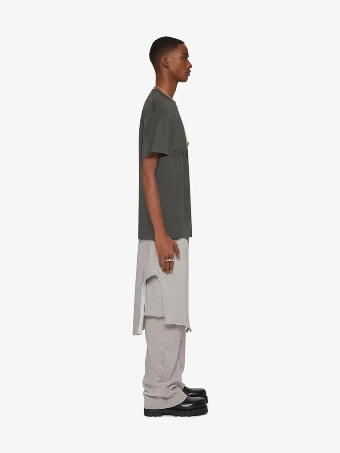 Givenchy GIVENCHY 4G Oversized Tshirt In Cotton Greyish Green Men TShirts