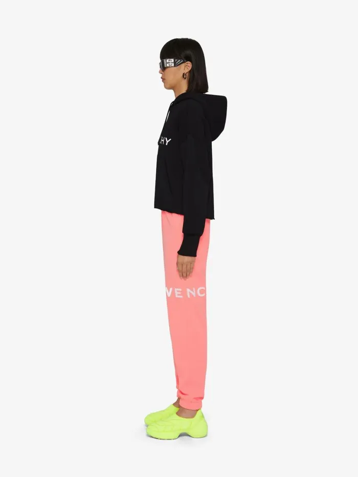 Givenchy GIVENCHY Archetype Cropped Hoodie In Fleece Black Women Sweatshirts and Hoodies