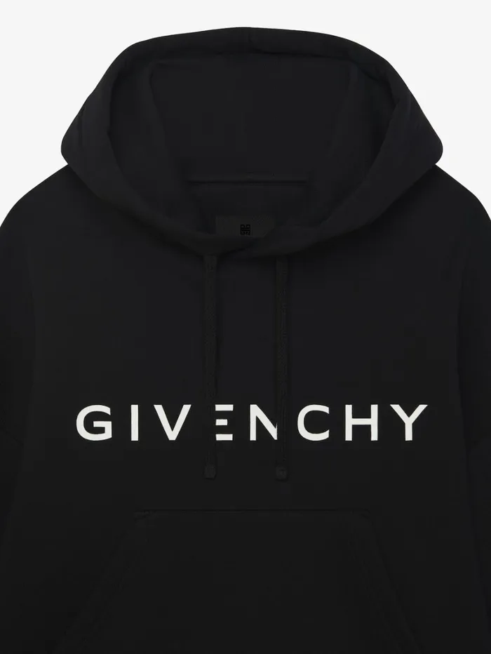 Givenchy GIVENCHY Archetype Cropped Hoodie In Fleece Black Women Sweatshirts and Hoodies