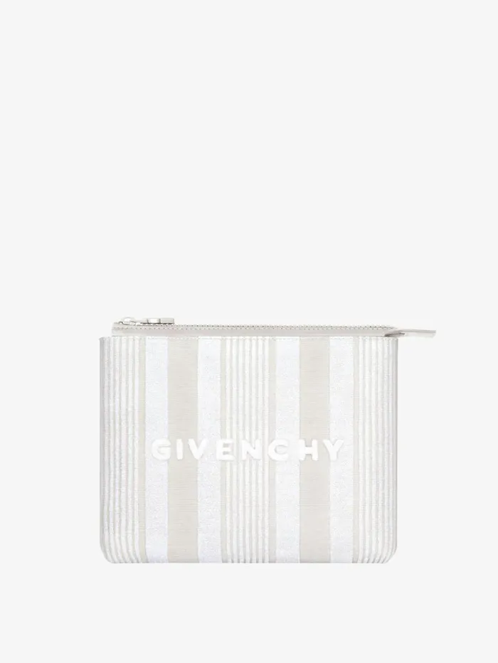Givenchy GIVENCHY Travel Pouch In Cotton Towelling With Stripes Ivory Men Wallets and Card Holders Givenchy GIVENCHY Travel Pouch In Cotton Towelling With Stripes Ivory Men Wallets and Card Holders