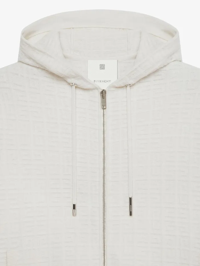 Givenchy Hoodie In 4G Cashmere Ivory Women Knitwear