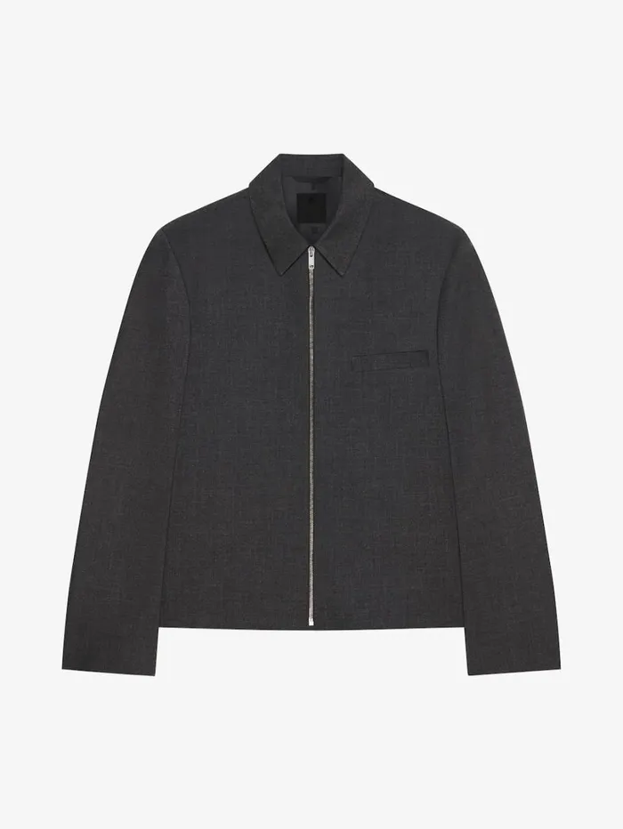 Givenchy Jacket In Wool Grey Mix Men Coats and Jackets