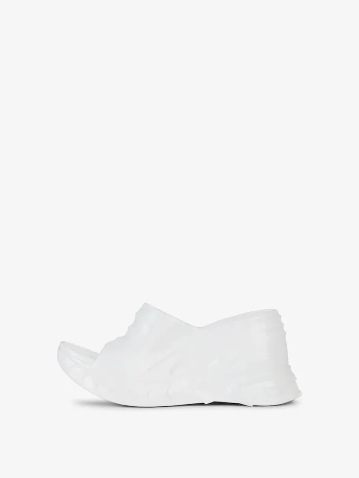 Givenchy Marshmallow Wedge Sandals In Rubber White Women Shark Lock Givenchy Marshmallow Wedge Sandals In Rubber White Women Shark Lock