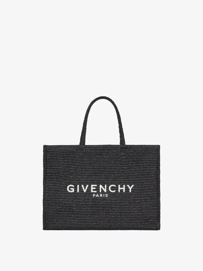 Givenchy Medium GTote Bag In Raffia Black Women Shoulder Bags
