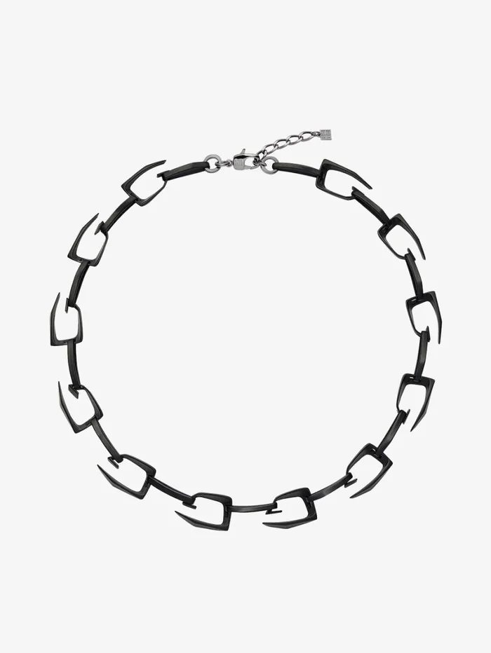 Givenchy Medium Giv Cut Necklace In Metal And Enamel Black Men Jewelry
