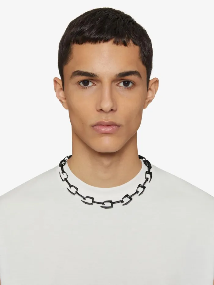 Givenchy Medium Giv Cut Necklace In Metal And Enamel Black Men Jewelry Givenchy Medium Giv Cut Necklace In Metal And Enamel Black Men Jewelry