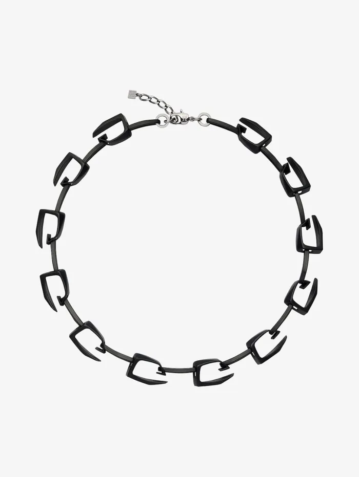 Givenchy Medium Giv Cut Necklace In Metal And Enamel Black Men Jewelry Givenchy Medium Giv Cut Necklace In Metal And Enamel Black Men Jewelry