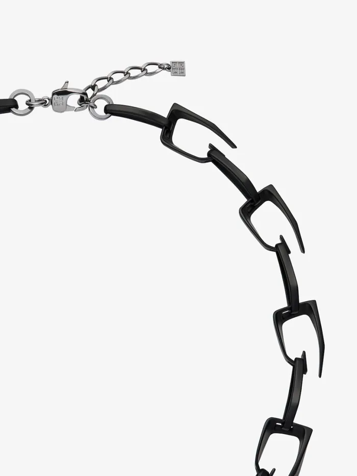 Givenchy Medium Giv Cut Necklace In Metal And Enamel Black Men Jewelry Givenchy Medium Giv Cut Necklace In Metal And Enamel Black Men Jewelry