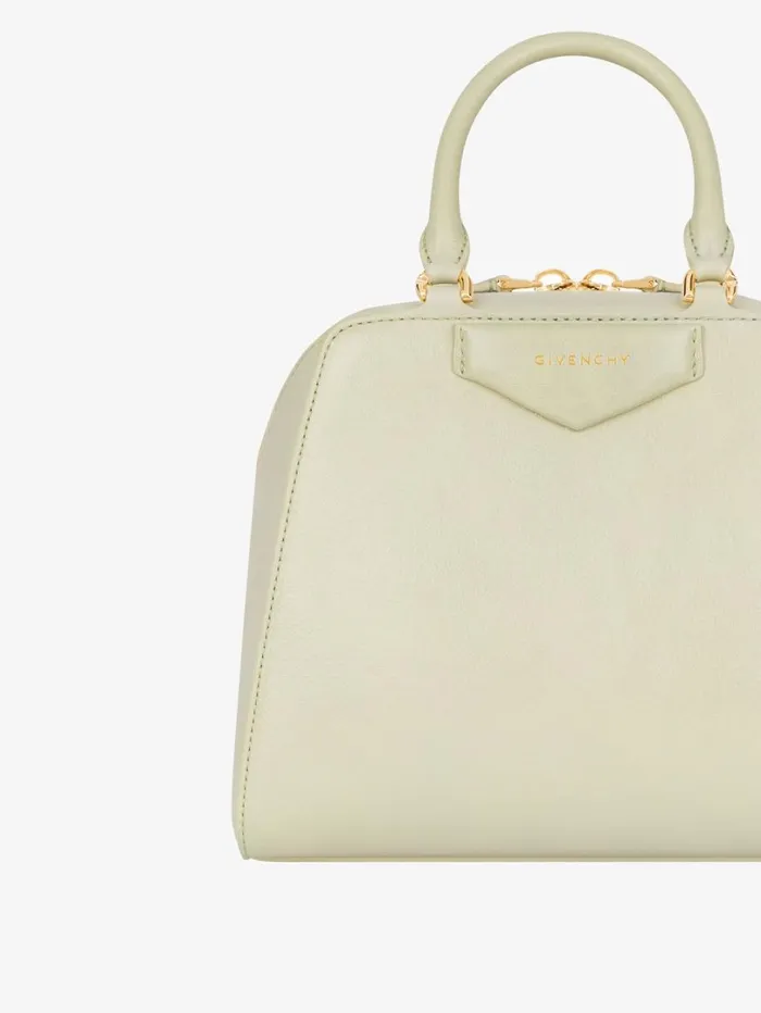 Givenchy Mini Antigona Cube Bag In Leather Almond Green Women Crossbody Bags Givenchy Mini Antigona Cube Bag In Leather Almond Green Women Crossbody Bags