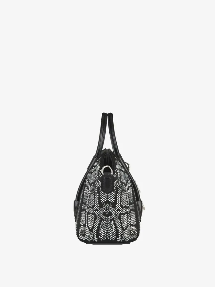 Givenchy Mini Antigona Lock Bag In Satin With Python Effect Strass Black Women Crossbody Bags Givenchy Mini Antigona Lock Bag In Satin With Python Effect Strass Black Women Crossbody Bags