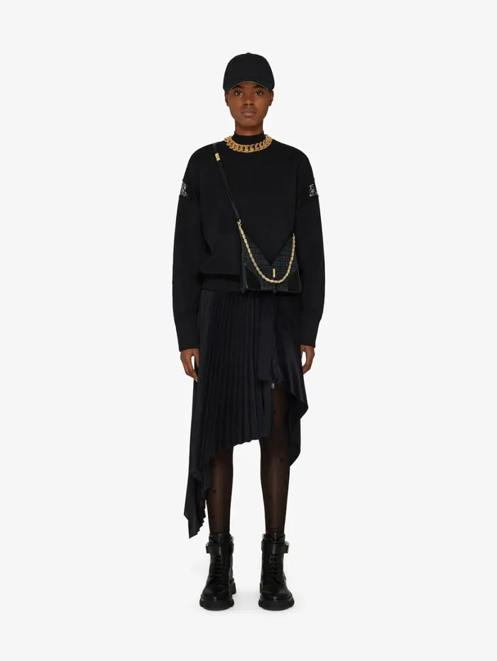 Givenchy Mini Cut Out Bag In 4G Embroidery With Chain Black Women Crossbody Bags Givenchy Mini Cut Out Bag In 4G Embroidery With Chain Black Women Crossbody Bags