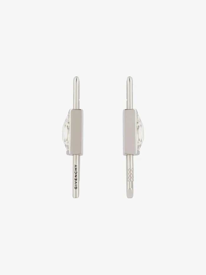 Givenchy Mini Lock Earrings In Metal With Crystal Silvery Women Jewelry Givenchy Mini Lock Earrings In Metal With Crystal Silvery Women Jewelry