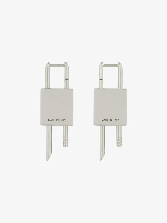 Givenchy Mini Lock Earrings In Metal With Crystal Silvery Women Jewelry Givenchy Mini Lock Earrings In Metal With Crystal Silvery Women Jewelry