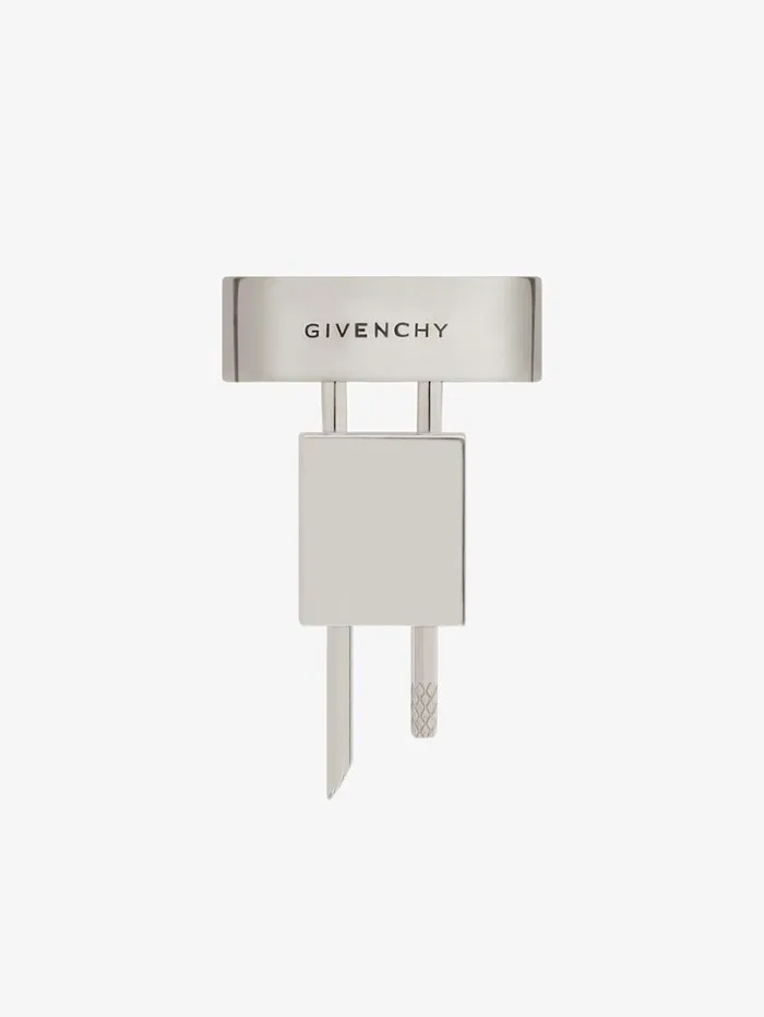 Givenchy Mini Lock Ring In Metal With Crystal Silvery Women Jewelry Givenchy Mini Lock Ring In Metal With Crystal Silvery Women Jewelry