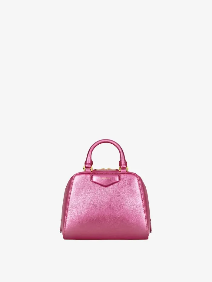 Givenchy Nano Antigona Cube Bag In Laminated Leather Raspberry Women Crossbody Bags Givenchy Nano Antigona Cube Bag In Laminated Leather Raspberry Women Crossbody Bags