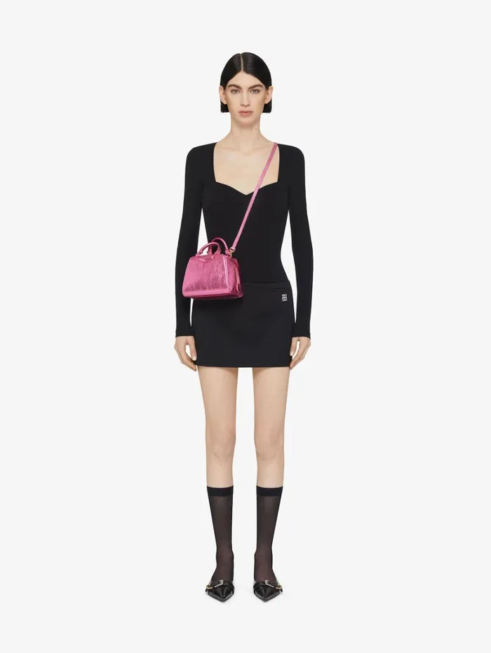 Givenchy Nano Antigona Cube Bag In Laminated Leather Raspberry Women Crossbody Bags Givenchy Nano Antigona Cube Bag In Laminated Leather Raspberry Women Crossbody Bags