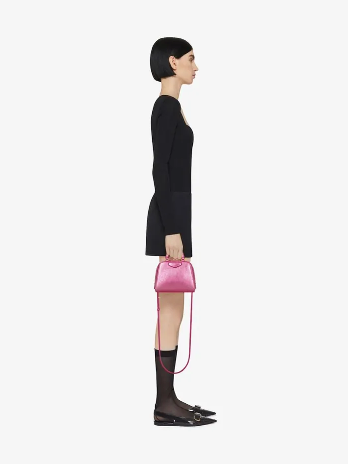 Givenchy Nano Antigona Cube Bag In Laminated Leather Raspberry Women Crossbody Bags Givenchy Nano Antigona Cube Bag In Laminated Leather Raspberry Women Crossbody Bags
