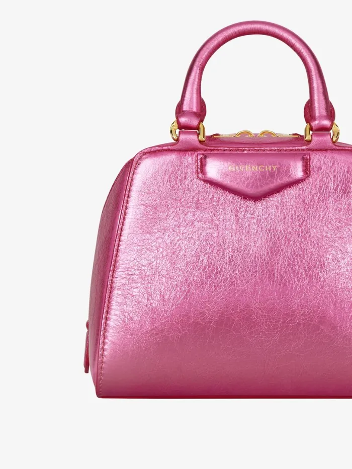 Givenchy Nano Antigona Cube Bag In Laminated Leather Raspberry Women Crossbody Bags Givenchy Nano Antigona Cube Bag In Laminated Leather Raspberry Women Crossbody Bags