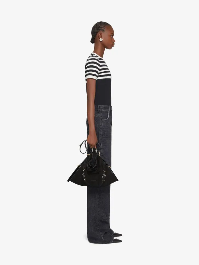 Givenchy Oversized Jeans In Denim With Patches Faded Black Women Pants and Shorts