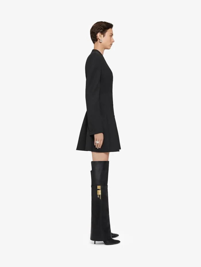 Givenchy Shark Lock Stiletto Overtheknee Boots In Leather Black Women Shark Lock Givenchy Shark Lock Stiletto Overtheknee Boots In Leather Black Women Shark Lock