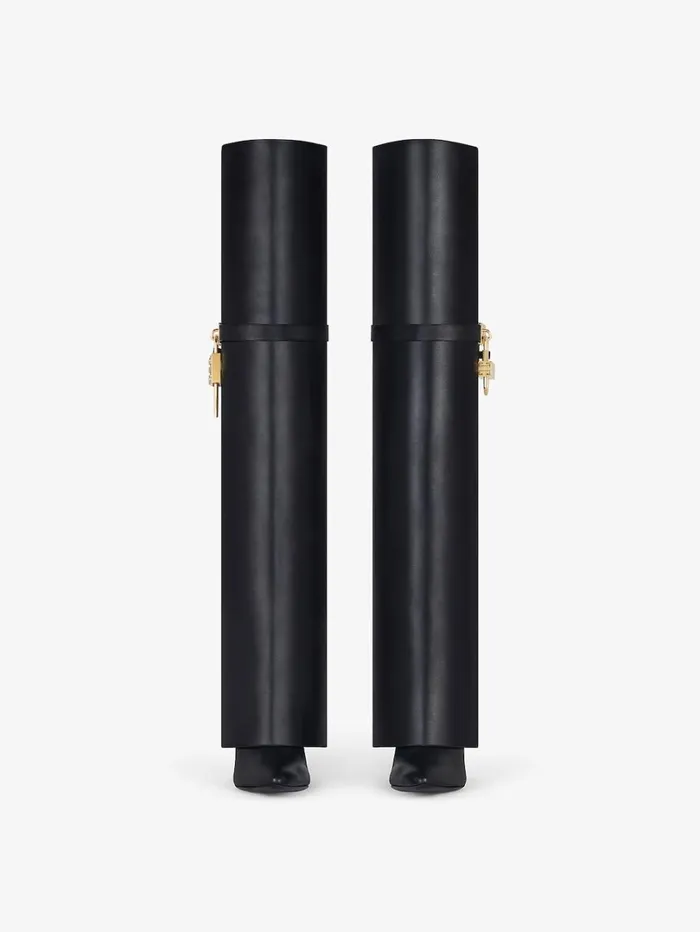 Givenchy Shark Lock Stiletto Overtheknee Boots In Leather Black Women Shark Lock Givenchy Shark Lock Stiletto Overtheknee Boots In Leather Black Women Shark Lock