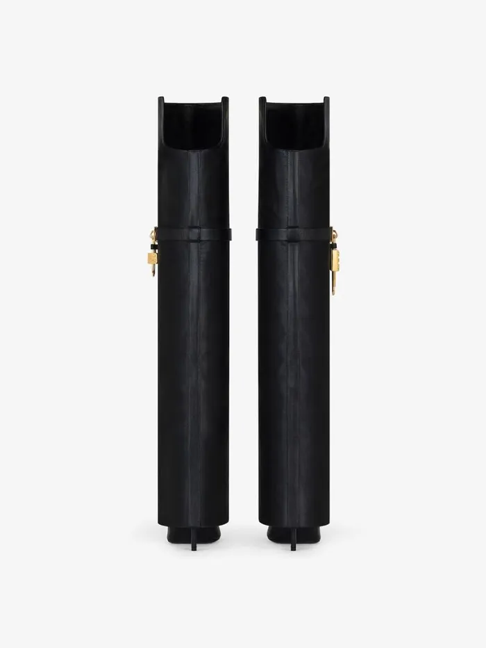 Givenchy Shark Lock Stiletto Overtheknee Boots In Leather Black Women Shark Lock Givenchy Shark Lock Stiletto Overtheknee Boots In Leather Black Women Shark Lock