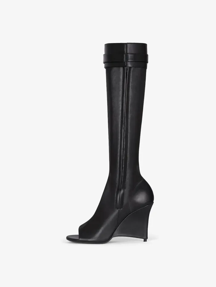 Givenchy Shark Lock Stiletto Sandal Boots In Leather Black Women Shark Lock Givenchy Shark Lock Stiletto Sandal Boots In Leather Black Women Shark Lock