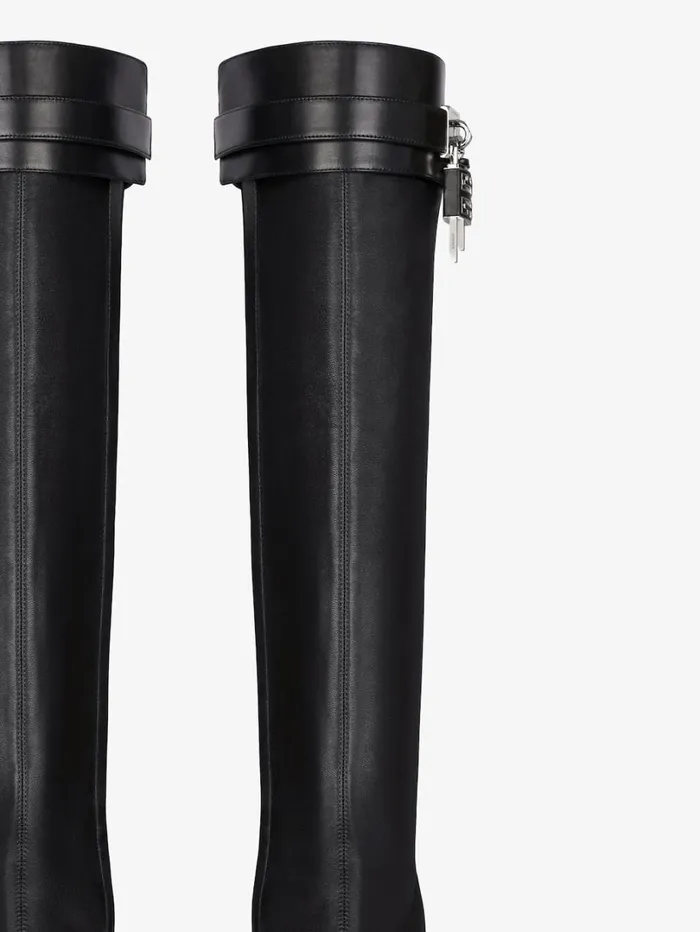 Givenchy Shark Lock Stiletto Sandal Boots In Leather Black Women Shark Lock Givenchy Shark Lock Stiletto Sandal Boots In Leather Black Women Shark Lock