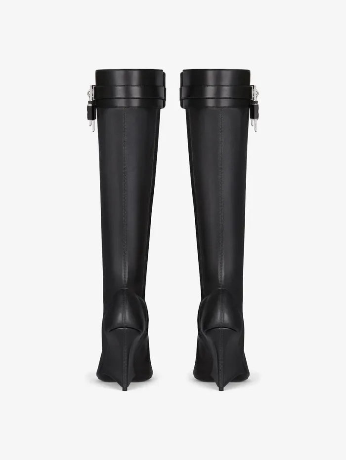 Givenchy Shark Lock Stiletto Sandal Boots In Leather Black Women Shark Lock Givenchy Shark Lock Stiletto Sandal Boots In Leather Black Women Shark Lock