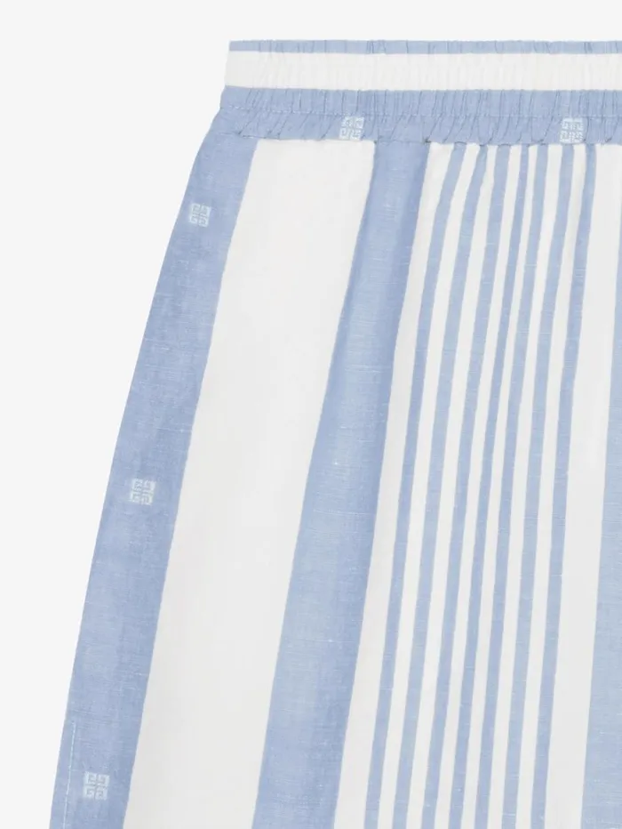 Givenchy Shorts In Cotton And Linen With 4G Stripes Blueoff White Women Pants and Shorts Givenchy Shorts In Cotton And Linen With 4G Stripes Blueoff White Women Pants and Shorts