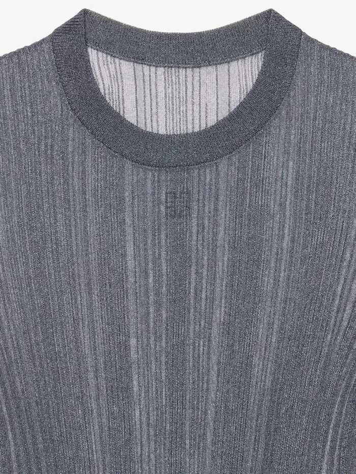 Givenchy Slim Fit Sweater In Transparent Knit Shark Grey Women Knitwear