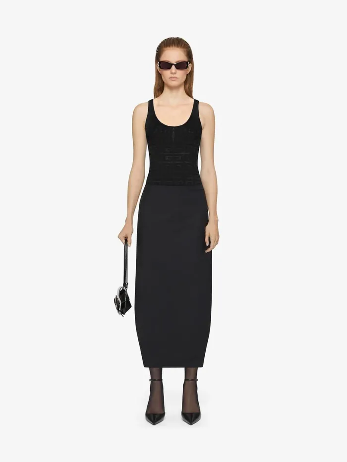 Givenchy Slim Tank Top In 4G Jacquard Black Women TShirts