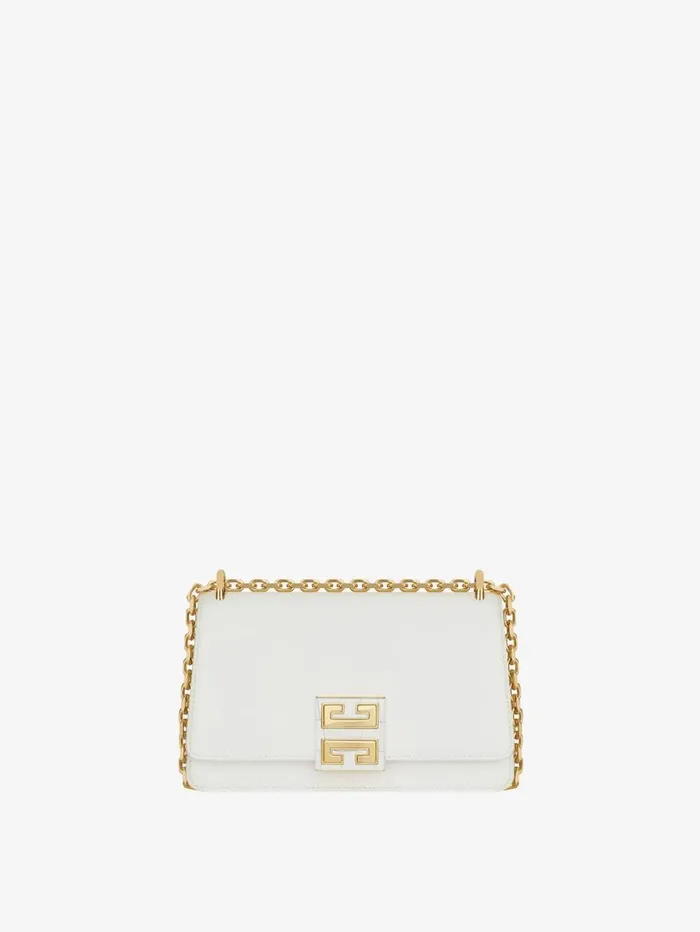 Givenchy Small 4G Bag In Leather With Chain Ivory Women Crossbody Bags