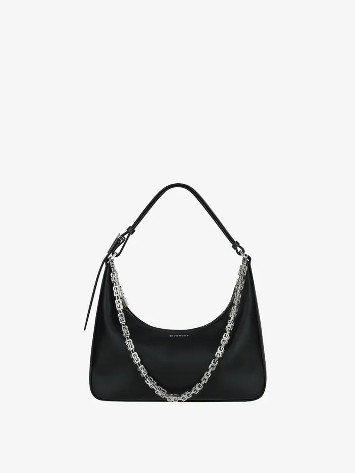 Givenchy Small Moon Cut Out Bag In Leather With Chain Black Women Shoulder Bags