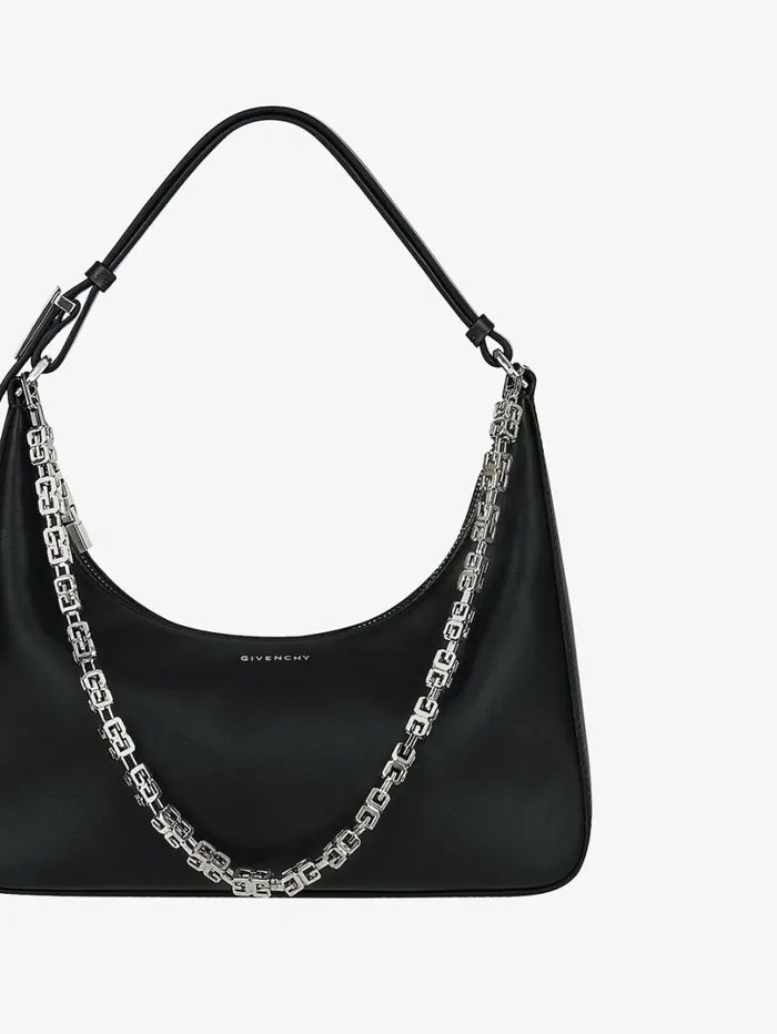Givenchy Small Moon Cut Out Bag In Leather With Chain Black Women Shoulder Bags Givenchy Small Moon Cut Out Bag In Leather With Chain Black Women Shoulder Bags