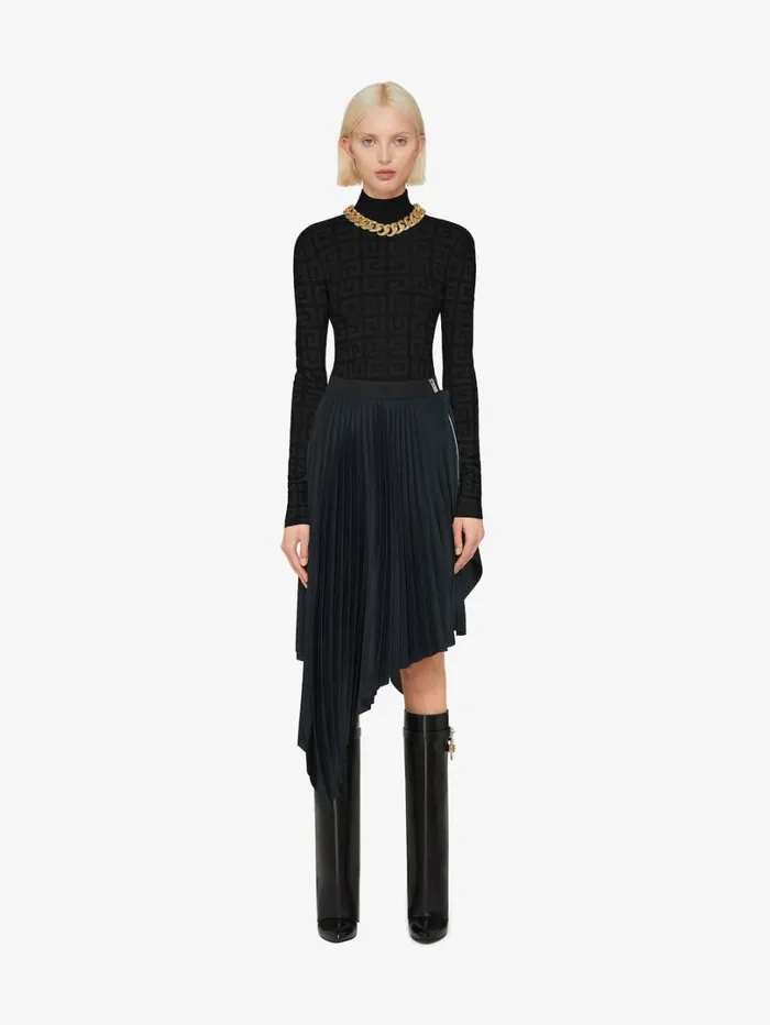 Givenchy Sweater In 4G Jacquard Black Women Knitwear