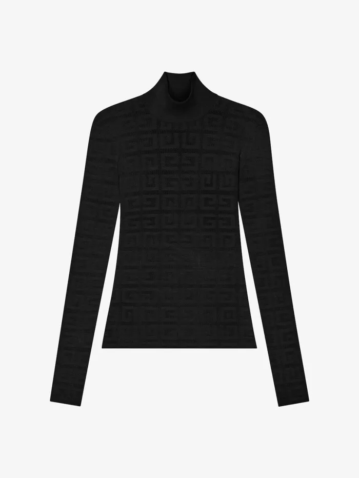 Givenchy Sweater In 4G Jacquard Black Women Knitwear