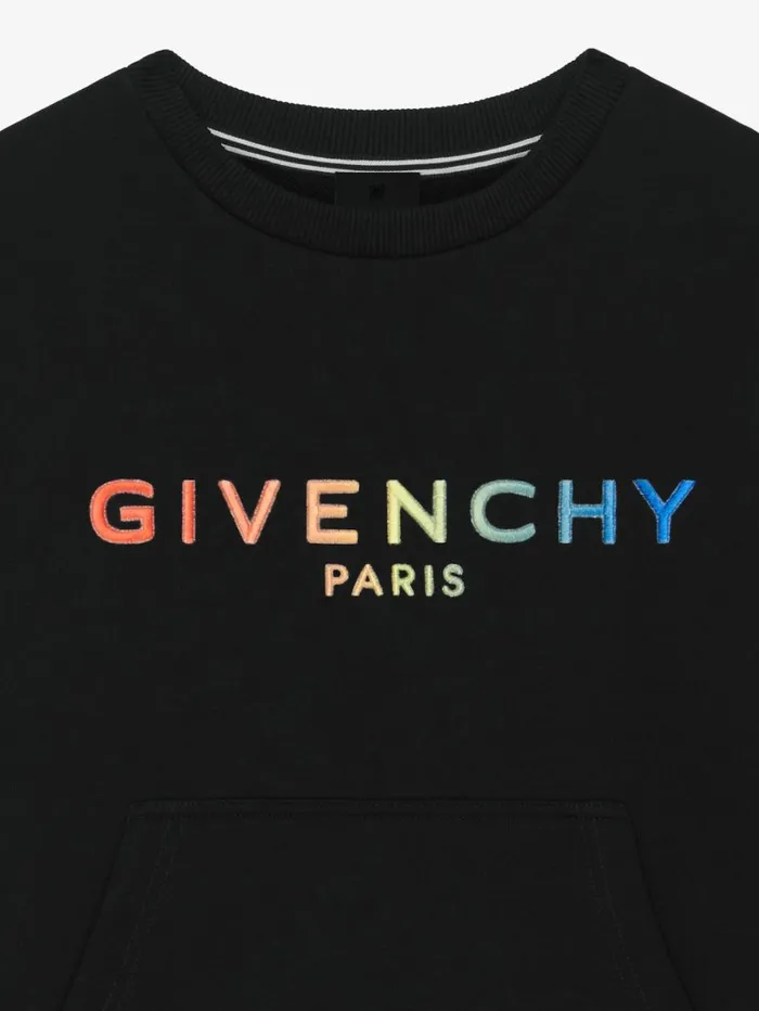 Givenchy Sweatshirt In Embroidered Fleece Black Men Boy 4 To 12 Years Givenchy Sweatshirt In Embroidered Fleece Black Men Boy 4 To 12 Years