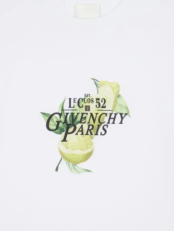 Givenchy Tshirt In Cotton With GIVENCHY Lemons Print White Men TShirts