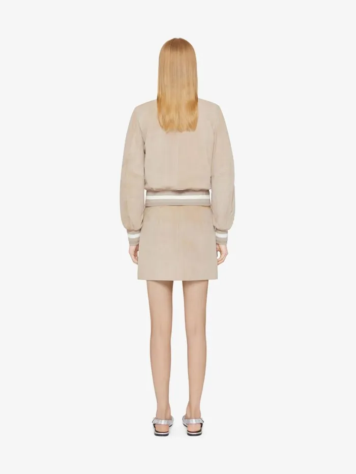 Givenchy Varsity Jacket In Suede Sand Women Outerwear and Blousons