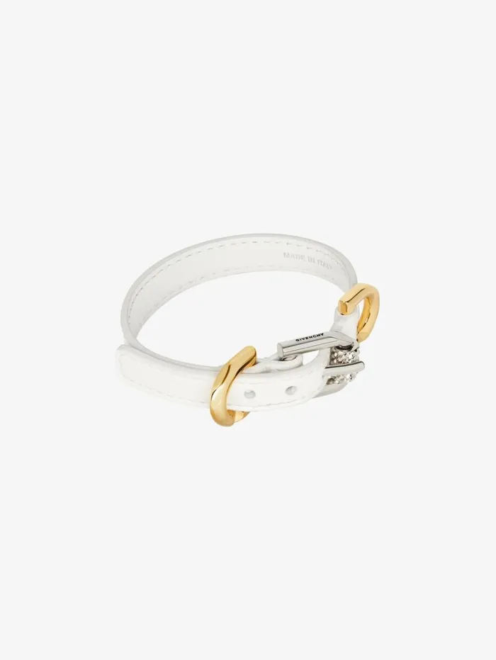 Givenchy Voyou Bracelet In Leather And Metal Ivory Women Jewelry Givenchy Voyou Bracelet In Leather And Metal Ivory Women Jewelry