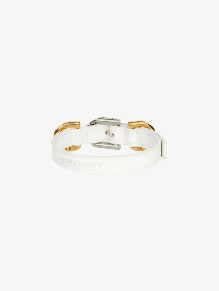 Givenchy Voyou Bracelet In Leather And Metal Ivory Women Jewelry Givenchy Voyou Bracelet In Leather And Metal Ivory Women Jewelry