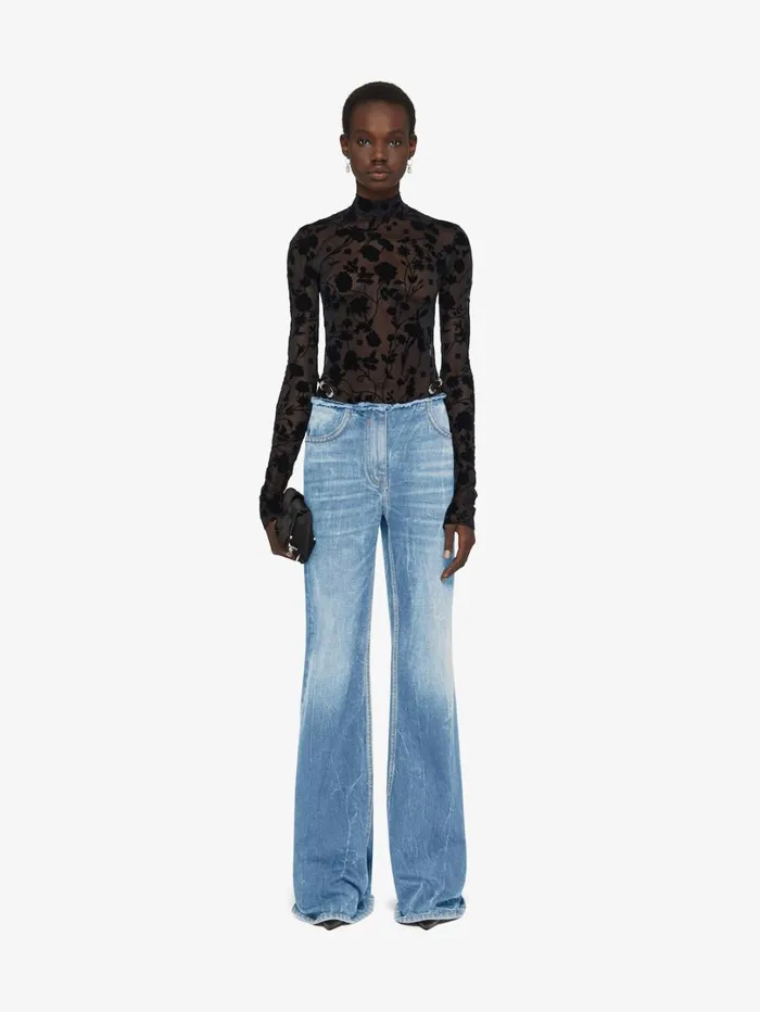 Givenchy Voyou Jeans In Denim Light Blue Women Pants and Shorts
