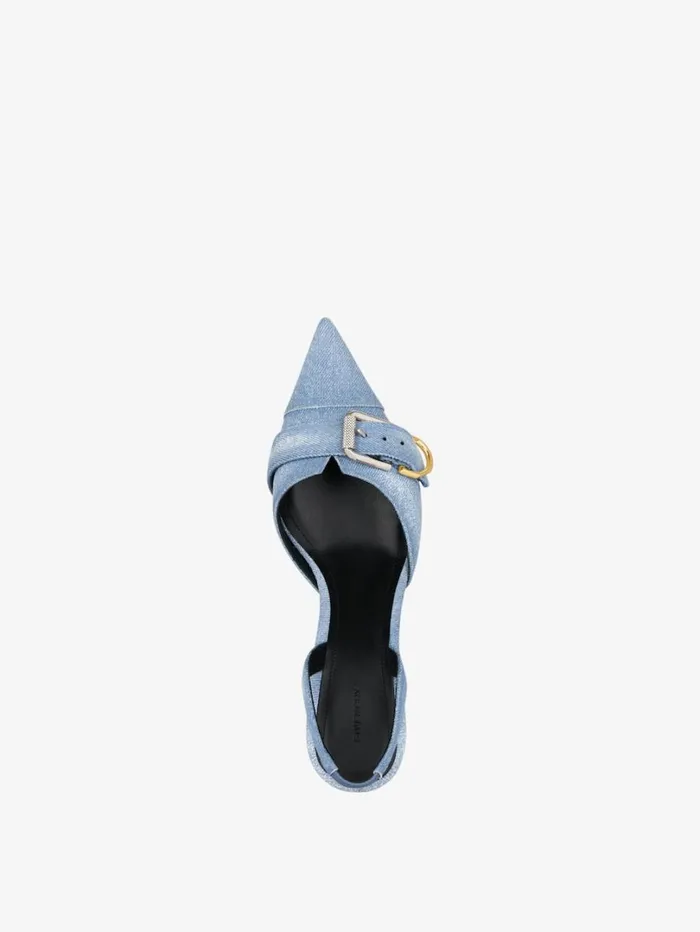 Givenchy Voyou Slingbacks In Washed Denim Medium Blue Women Heels Givenchy Voyou Slingbacks In Washed Denim Medium Blue Women Heels
