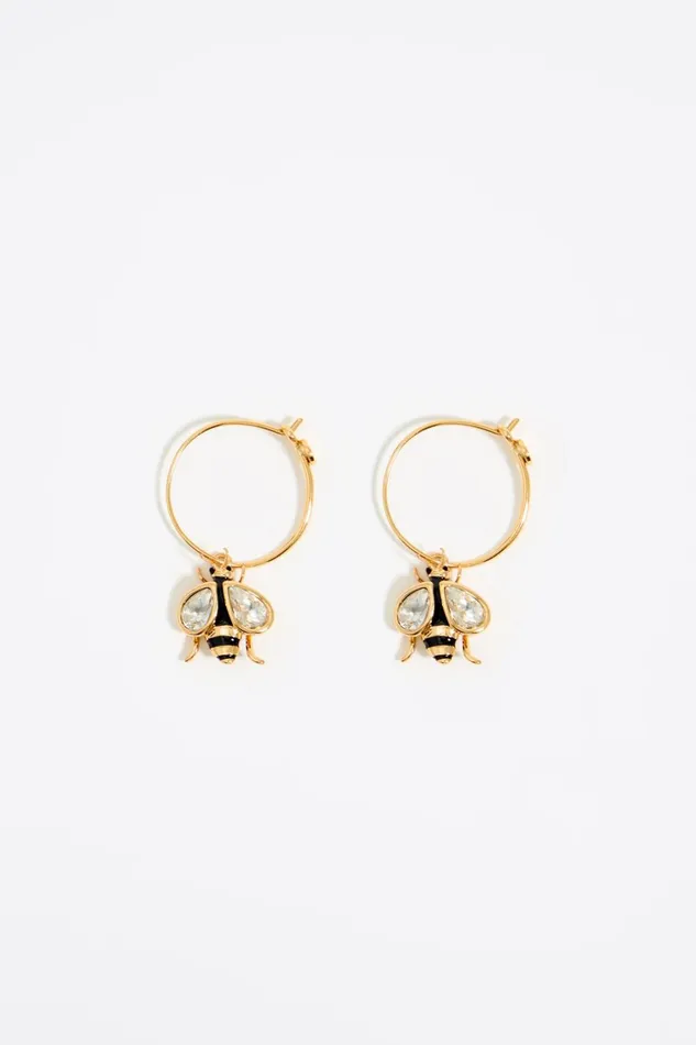 Gold Bee Mini Hoop Earrings Gold Women Bimba Y Lola Jewelry