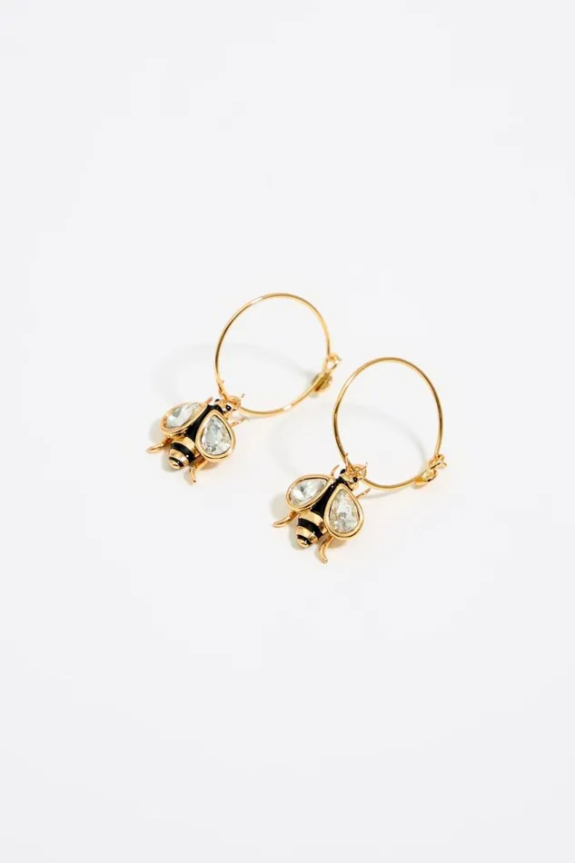 Gold Bee Mini Hoop Earrings Gold Women Bimba Y Lola Jewelry Gold Bee Mini Hoop Earrings Gold Women Bimba Y Lola Jewelry