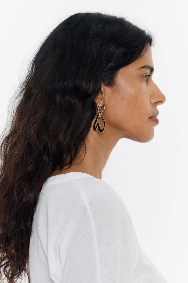 Gold Double Textured Heart Earrings Gold Women Bimba Y Lola Jewelry Gold Double Textured Heart Earrings Gold Women Bimba Y Lola Jewelry