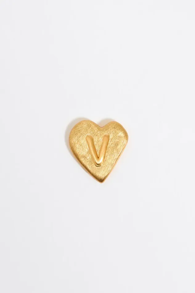 Gold Heart Letter V Earrings Gold Women Bimba Y Lola Alphabet Gold Heart Letter V Earrings Gold Women Bimba Y Lola Alphabet