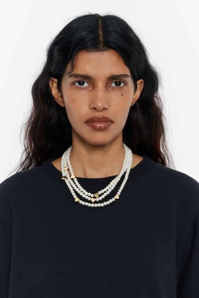 Gold Hearts And Pearls Necklace Pearl Women Bimba Y Lola Jewelry Gold Hearts And Pearls Necklace Pearl Women Bimba Y Lola Jewelry
