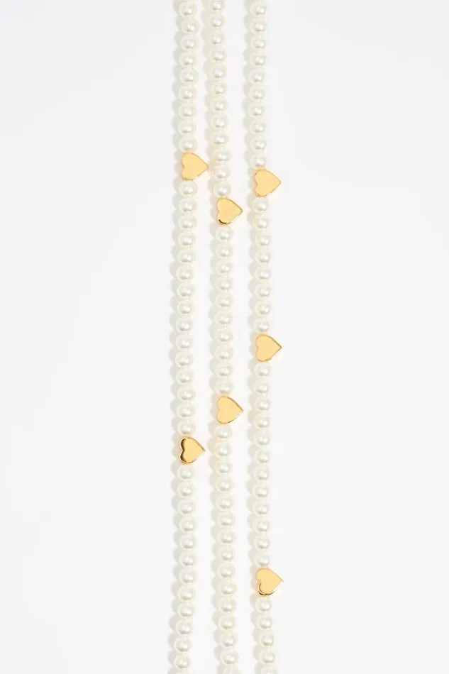 Gold Hearts And Pearls Necklace Pearl Women Bimba Y Lola Jewelry Gold Hearts And Pearls Necklace Pearl Women Bimba Y Lola Jewelry